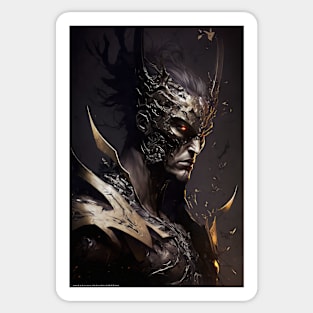 Warrior Portrait Fantasy Painting Dark Character Wild Spirit Epic Sticker